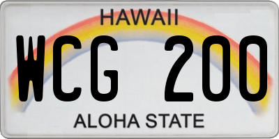 HI license plate WCG200