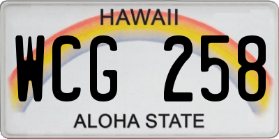 HI license plate WCG258