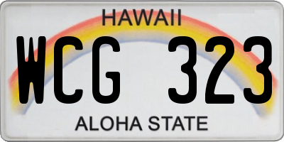 HI license plate WCG323