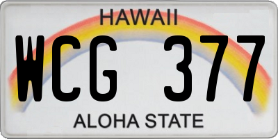 HI license plate WCG377