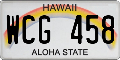 HI license plate WCG458