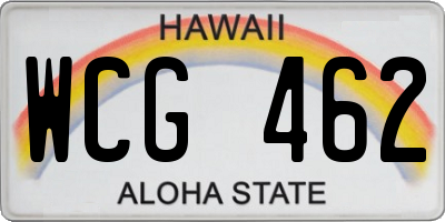 HI license plate WCG462