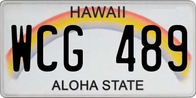 HI license plate WCG489