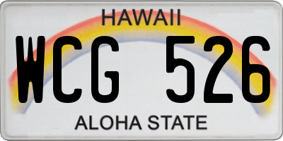 HI license plate WCG526
