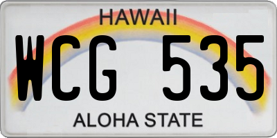 HI license plate WCG535