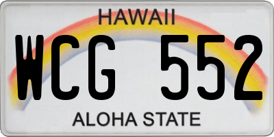 HI license plate WCG552