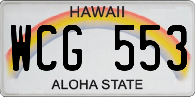 HI license plate WCG553