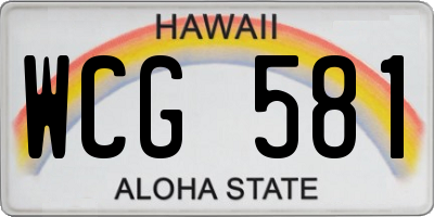 HI license plate WCG581