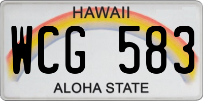 HI license plate WCG583