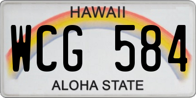 HI license plate WCG584