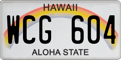 HI license plate WCG604
