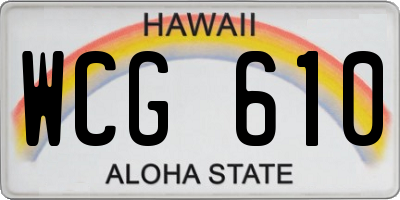 HI license plate WCG610