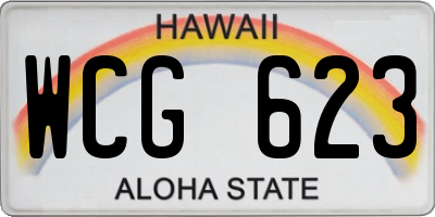 HI license plate WCG623