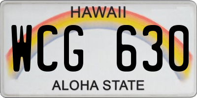 HI license plate WCG630
