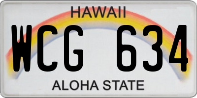 HI license plate WCG634