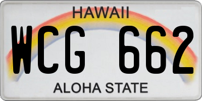 HI license plate WCG662