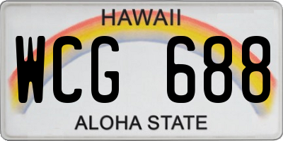 HI license plate WCG688