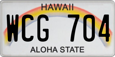 HI license plate WCG704