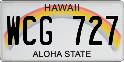 HI license plate WCG727