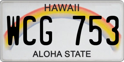 HI license plate WCG753