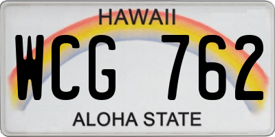 HI license plate WCG762