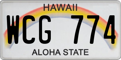 HI license plate WCG774
