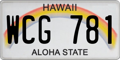 HI license plate WCG781