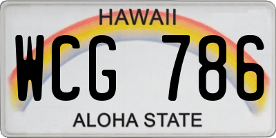 HI license plate WCG786