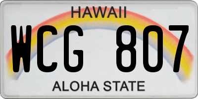 HI license plate WCG807