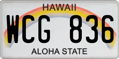 HI license plate WCG836