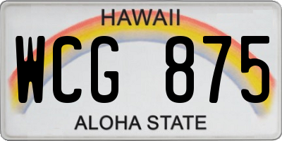 HI license plate WCG875