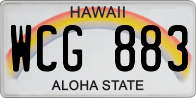 HI license plate WCG883