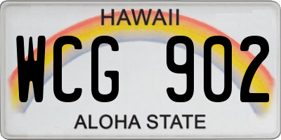 HI license plate WCG902