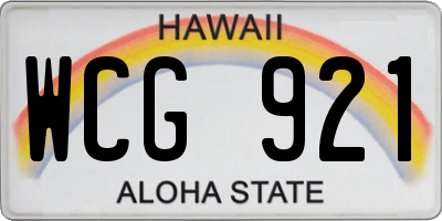 HI license plate WCG921