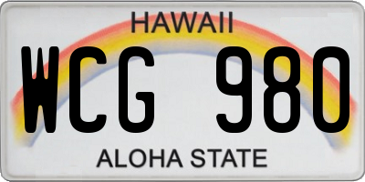 HI license plate WCG980