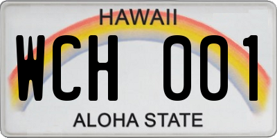 HI license plate WCH001