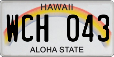 HI license plate WCH043