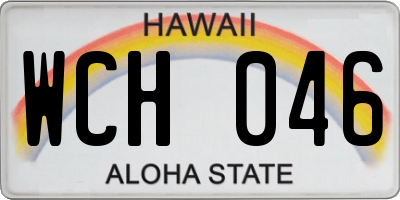 HI license plate WCH046