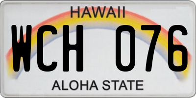 HI license plate WCH076