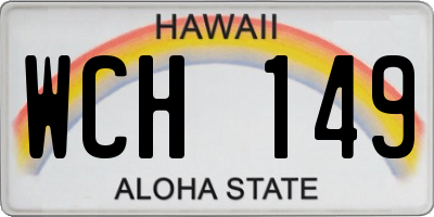 HI license plate WCH149
