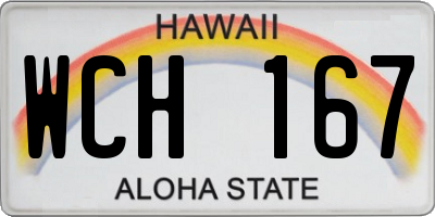 HI license plate WCH167