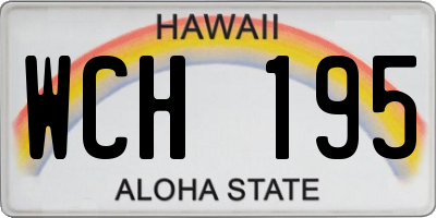 HI license plate WCH195