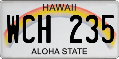 HI license plate WCH235