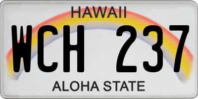 HI license plate WCH237