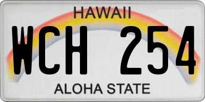 HI license plate WCH254