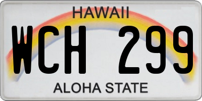 HI license plate WCH299