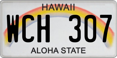 HI license plate WCH307
