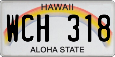 HI license plate WCH318