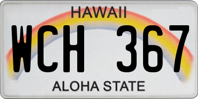 HI license plate WCH367