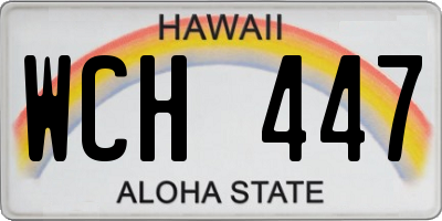 HI license plate WCH447